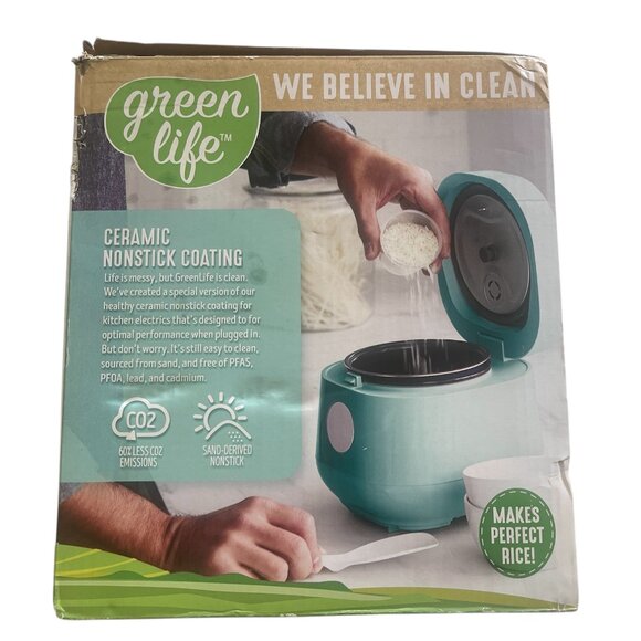 GreenLife Healthy Ceramic Nonstick Rice and Grains Cooker 4-Cup Rice PFAS-Free - Picture 4 of 7